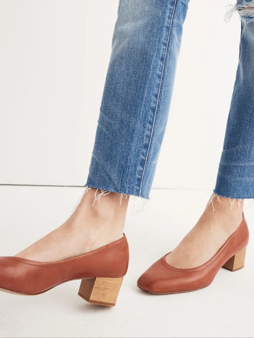 Madewell Brown Leather Raquel Pump Heels